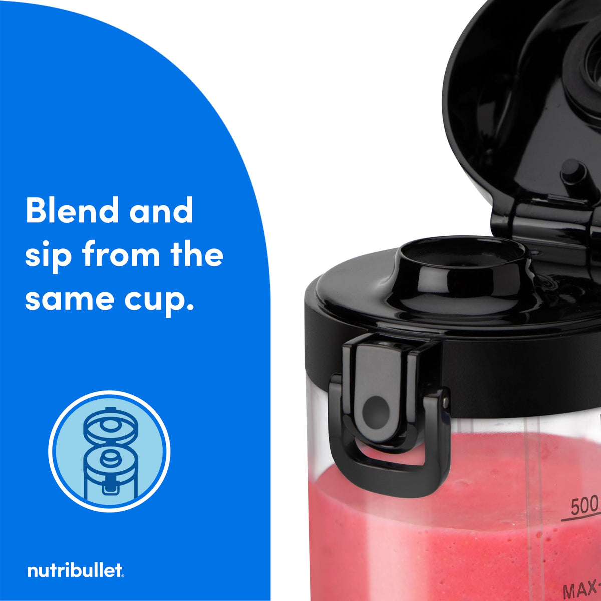 NutriBullet portable blender in use on the go during a workout