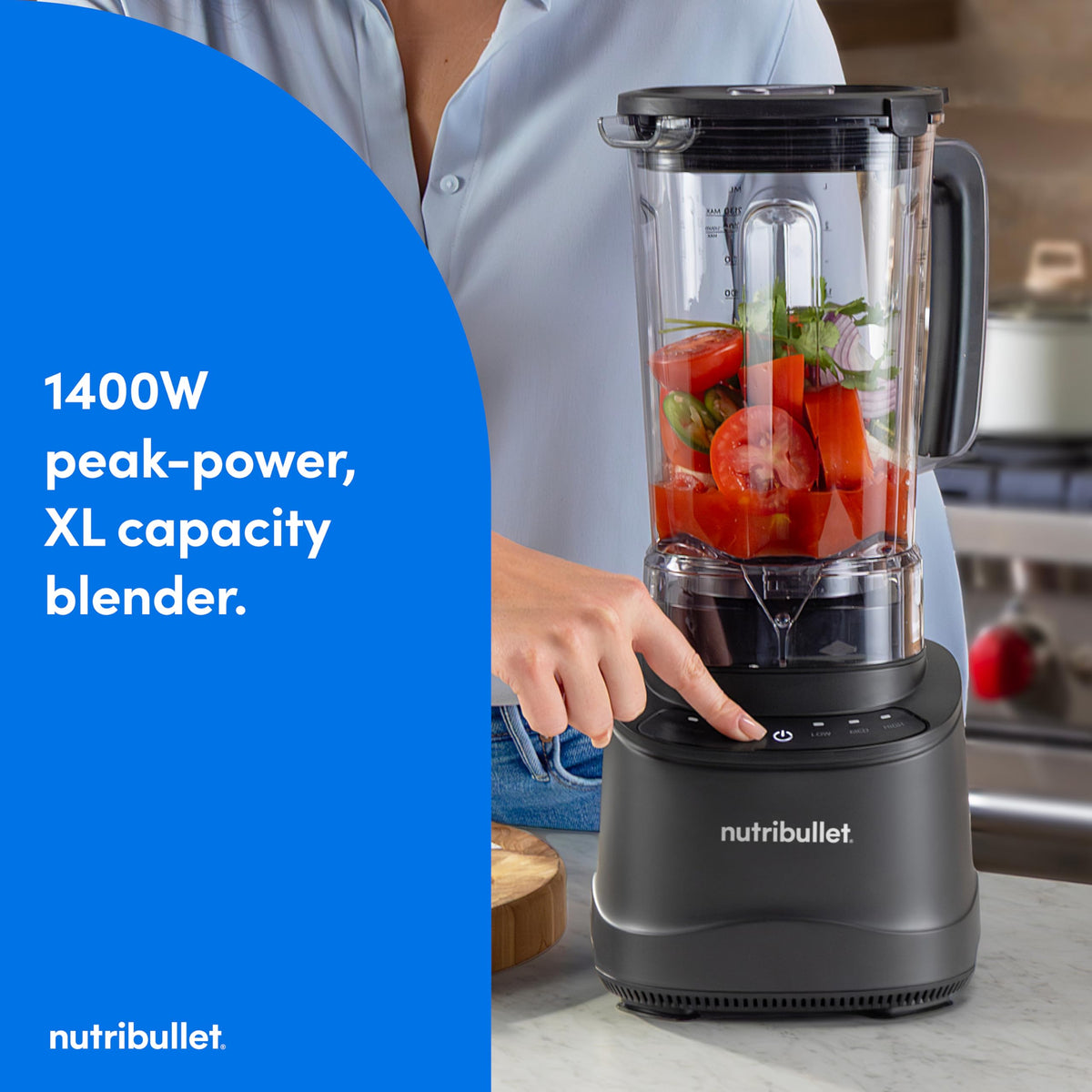 NutriBullet Power Core Blender easy controls for versatile blending at home.