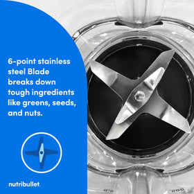 NutriBullet Power Core Blender dishwasher-safe pitcher, lid, and cap for easy cleanup.