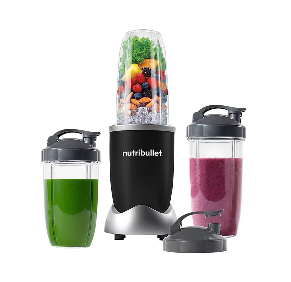 NutriBullet Pro 900 Matte Black motor base delivers powerful blending for quick smoothies.