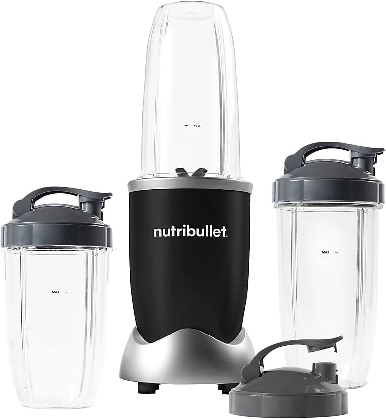 NutriBullet Pro 900W bundle includes 32oz and 24oz cups for multiple servings.