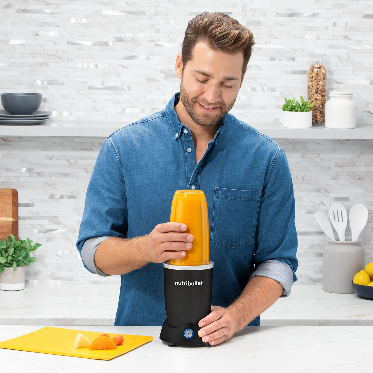 NutriBullet Pro+ recipe book with blend ideas and measurements.