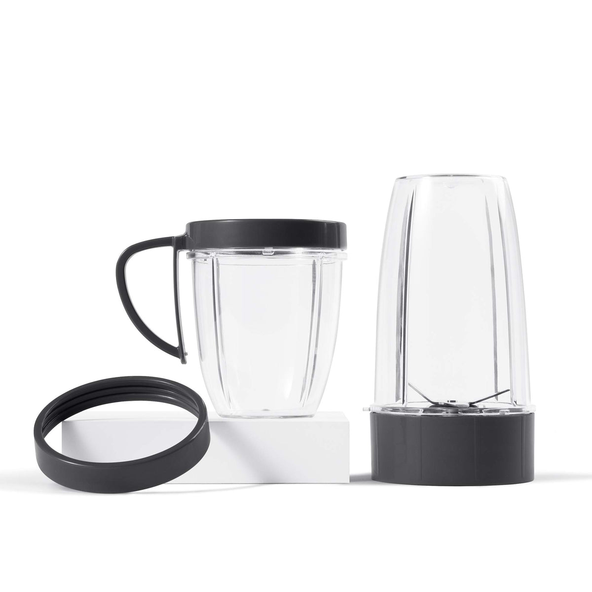 NutriBullet tall 24-ounce cup offers generous capacity for larger blends.