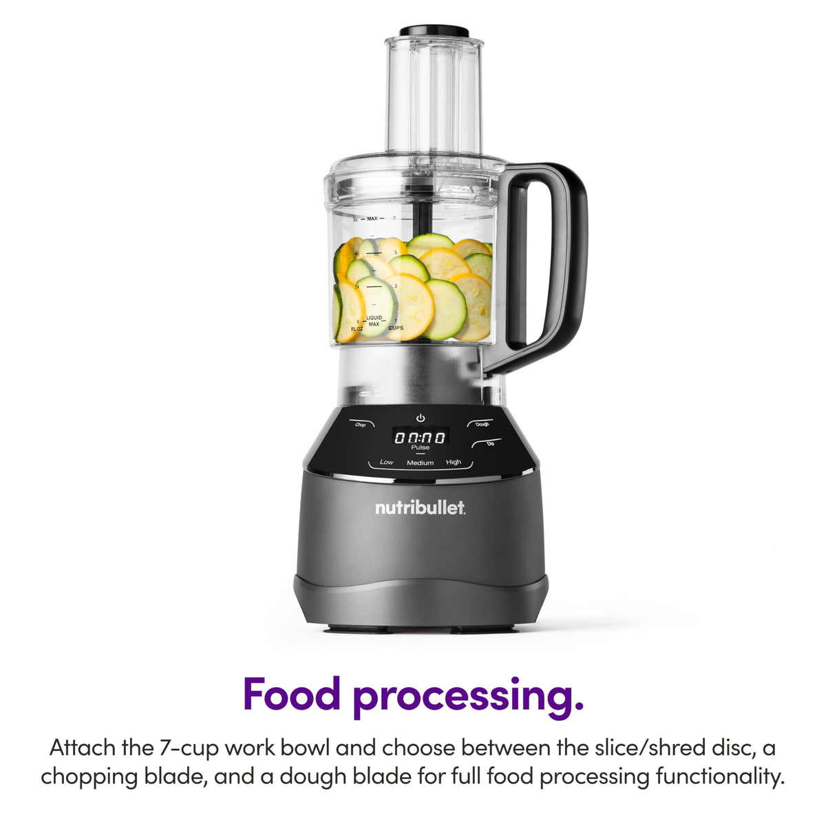 NutriBullet chopping and shredding blades deliver precise texture for recipes.