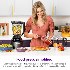 NutriBullet vented hot-blend lid enables safe blending of soups and purées.