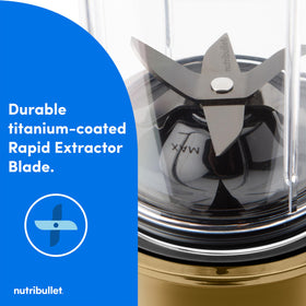 NutriBullet Ultra Rapid Extractor Blade with titanium coating for longevity.