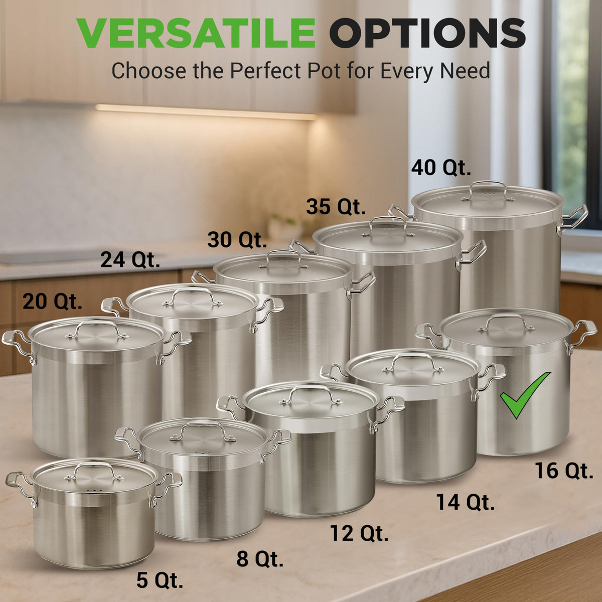 NutriChef 18/8 interior for non-reactive, safe cooking