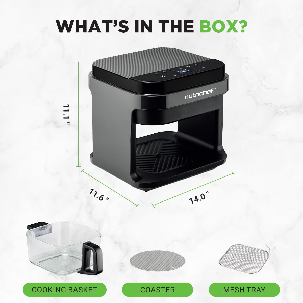 NutriChef 360° hot air circulation delivering fast, even results
