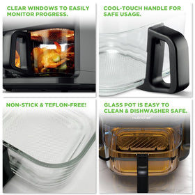 NutriChef 5.8 qt air fryer removable basket for easy cleaning