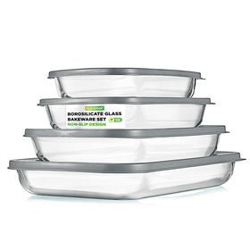 NutriChef 0.9-quart rectangular bakeware with lid for casseroles and leftovers.