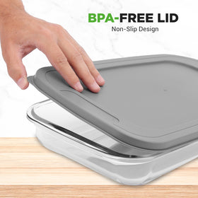 NutriChef 2.4-quart rectangular bakeware with lid for bake-and-serve dinners.