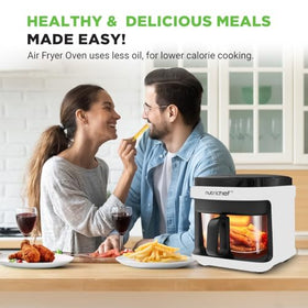 NutriChef air fryer with LED touch screen for precise temperature and time control
