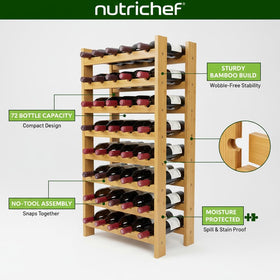 NutriChef bamboo construction provides stability and durability.