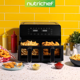 NutriChef black modern kitchen design blending with any countertop