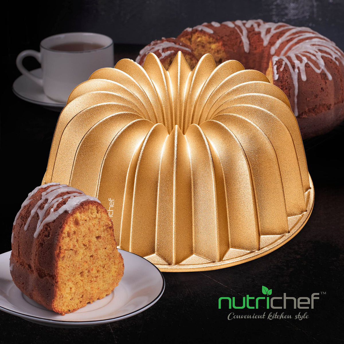 NutriChef cake pan provides a durable mold for desserts and casseroles