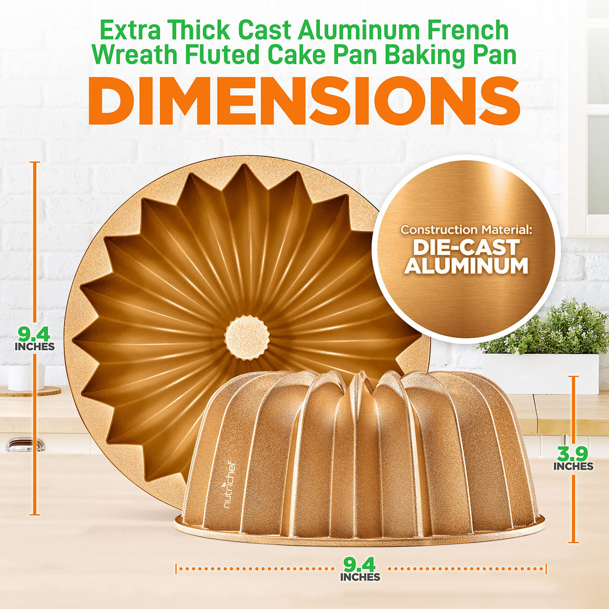 NutriChef cake pan with two-layer nonstick for easy release