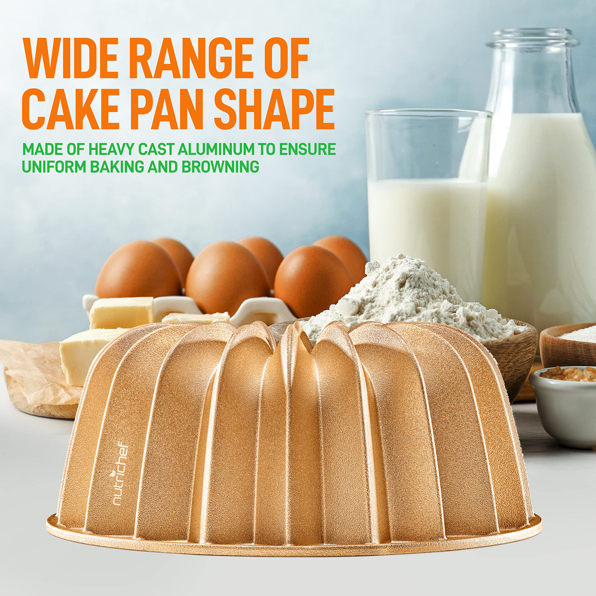 NutriChef cake pan is oven-safe and PFOA-free for safer baking