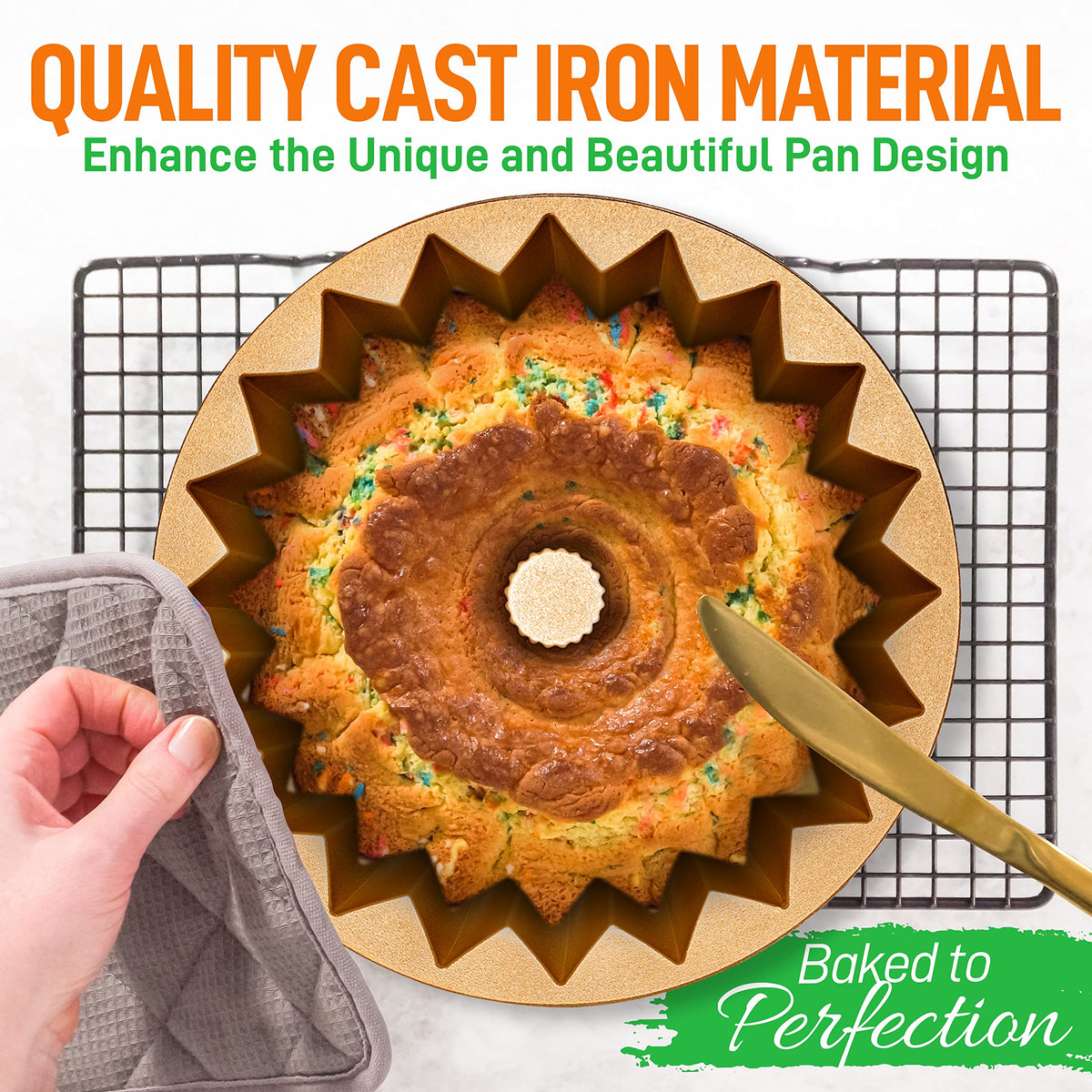 NutriChef cake pan promotes uniform baking for evenly baked desserts