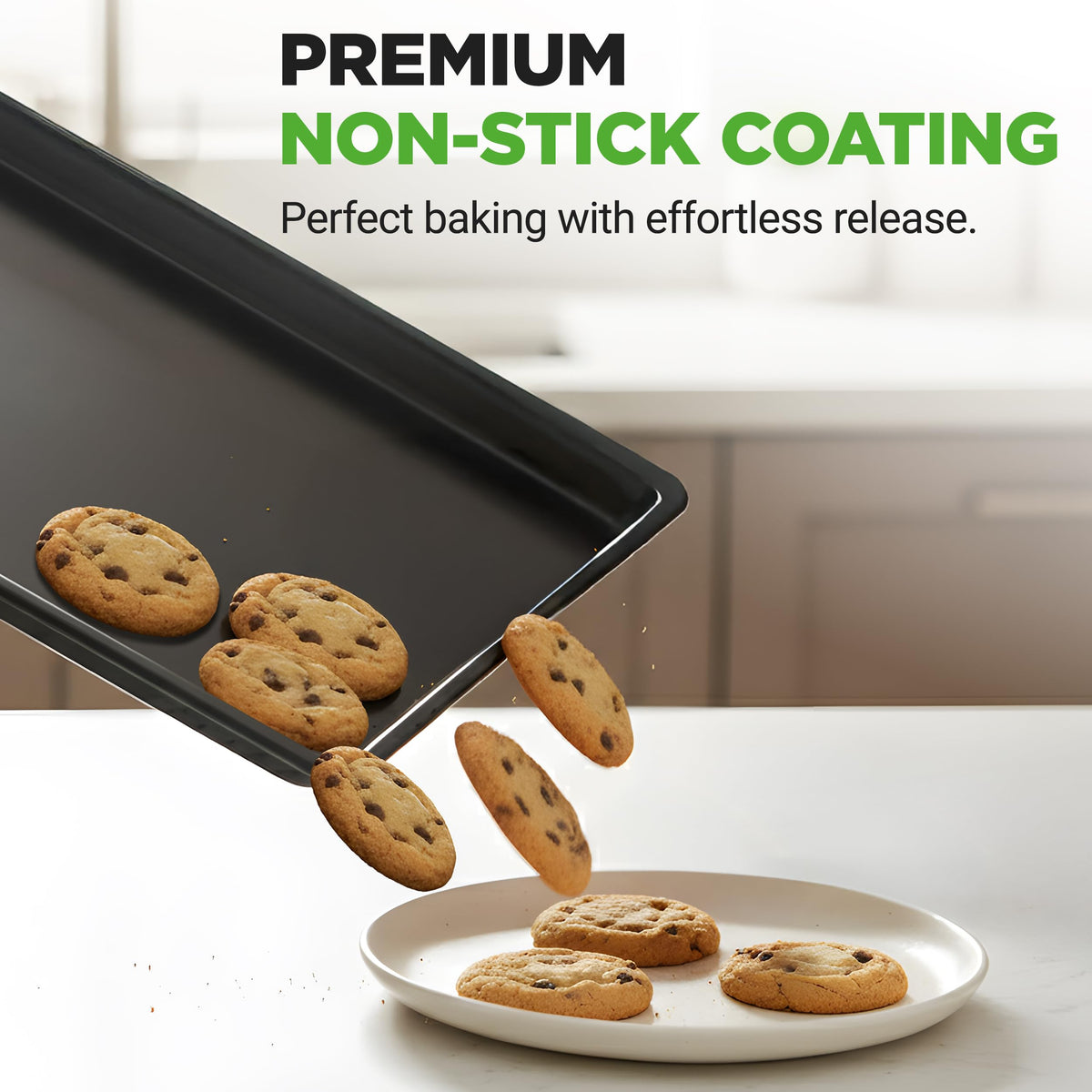 NutriChef carbon steel bake pan built to last with warp resistance.