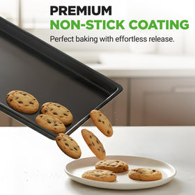 NutriChef carbon steel bake pan built to last with warp resistance.