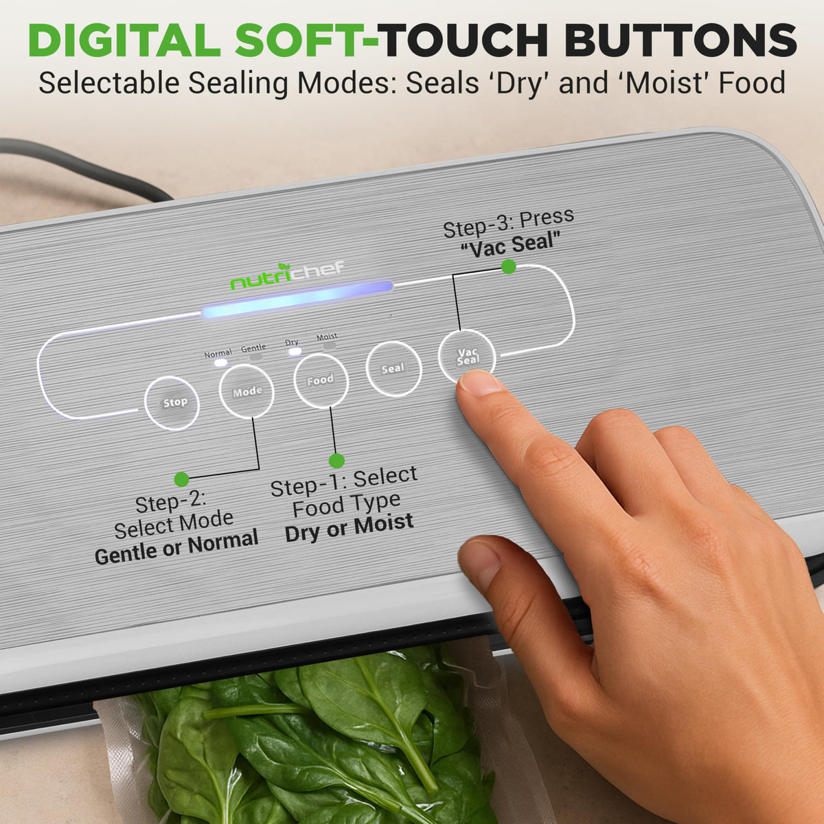 NutriChef compact dimensions fit neatly on any counter, saving space.