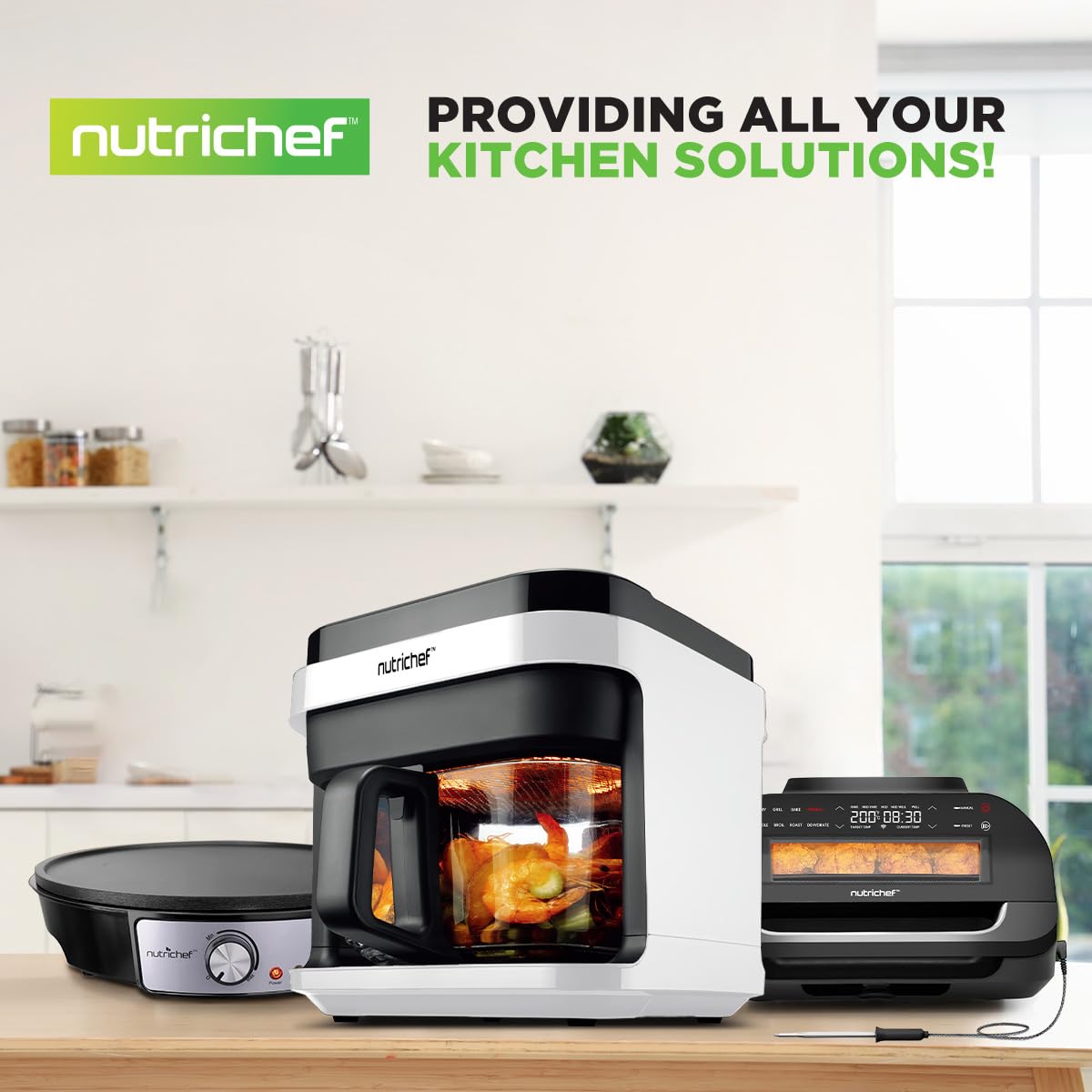 NutriChef compact kitchen-friendly design in white finish