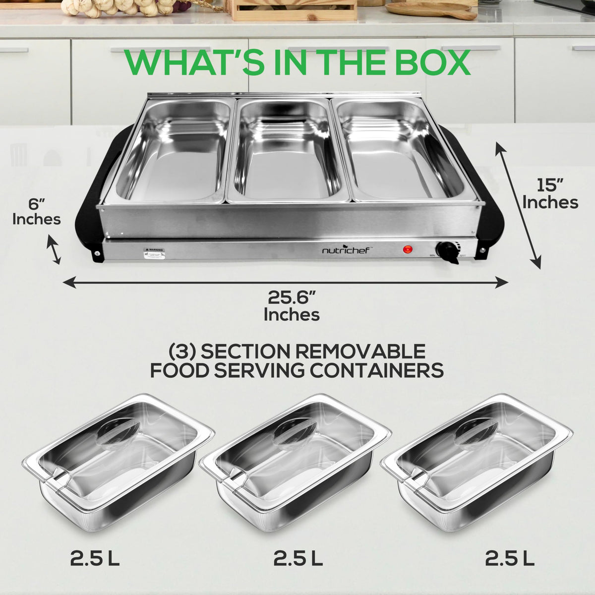 NutriChef compact, portable design with built‑in carry handles for transport.
