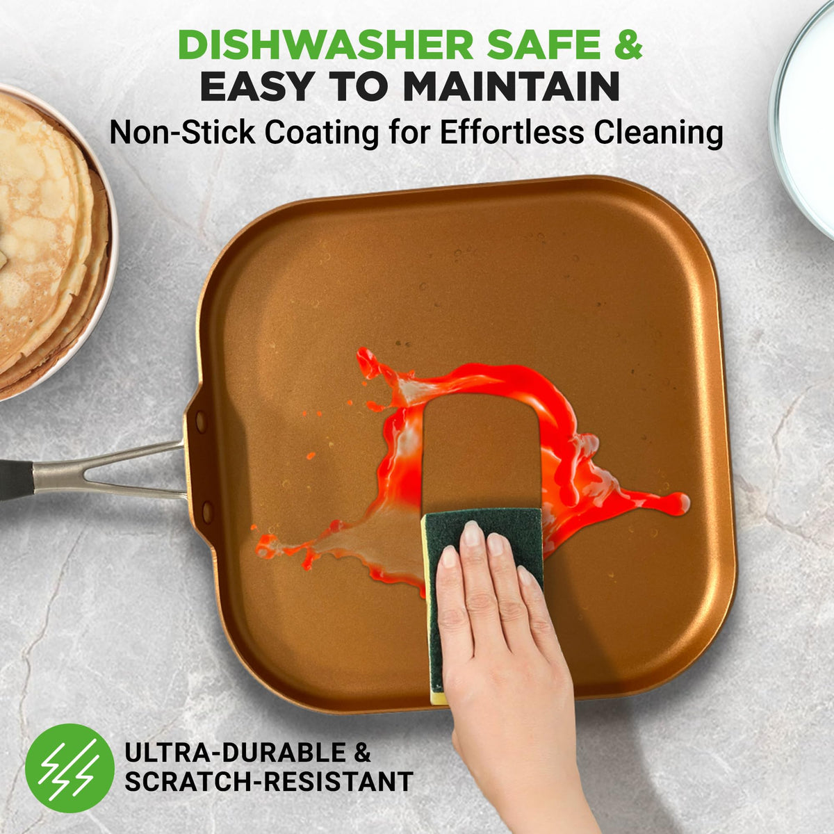Nutrichef stain-resistant surface cleans easily after sauces