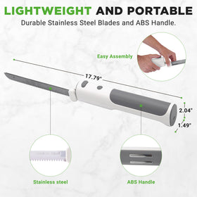 NutriChef cordless electric knife lightweight design reduces fatigue during prep.
