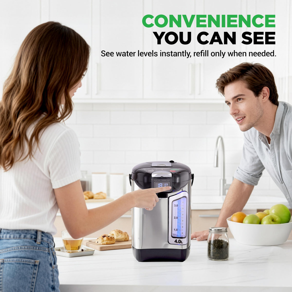 NutriChef digital water boiler auto shut-off enhances safe operation