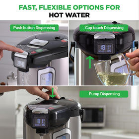 NutriChef digital water boiler rotating base enables reach from any angle