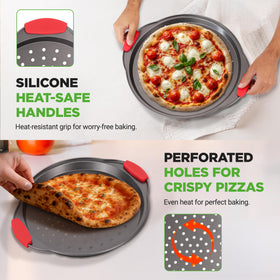 NutriChef dishwasher-safe pizza pan for fast cleanup