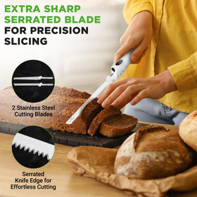 NutriChef ergonomic handle provides comfortable slicing