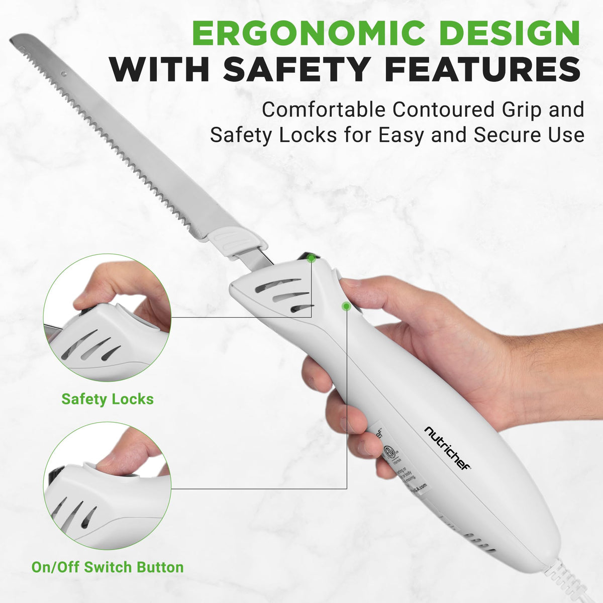 NutriChef stainless steel blades deliver lasting durability