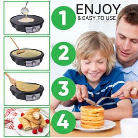 NutriChef crepe maker heat dial showing adjustable temperature control