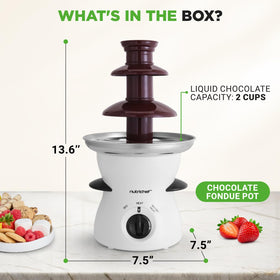 NutriChef electric fondue fountain melts chocolate smoothly for serving
