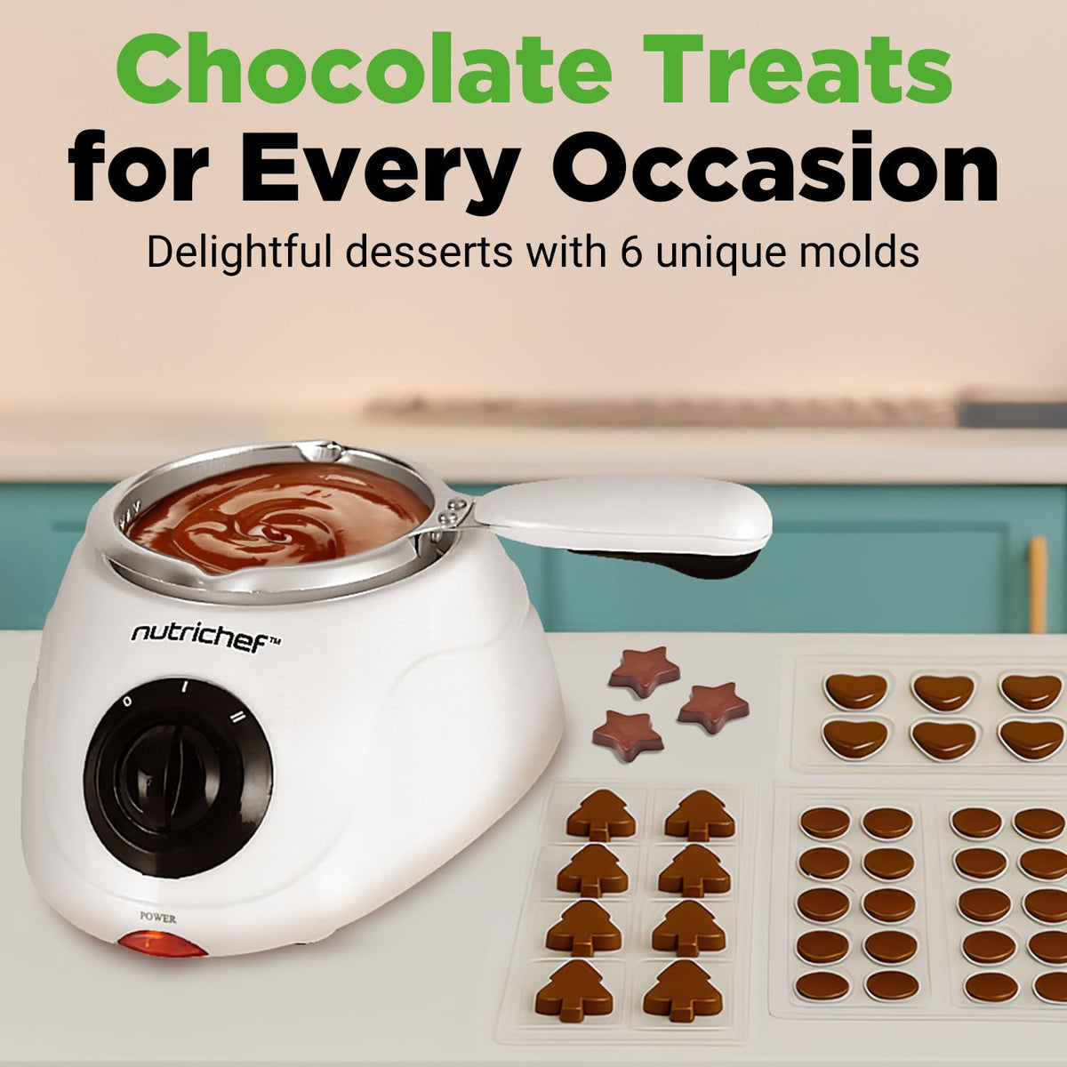 Removable-pot design of NutriChef fondue set for easy cleanup.