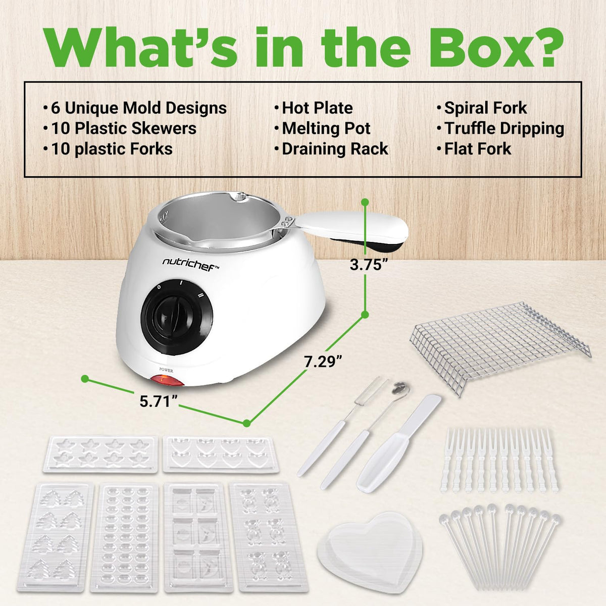 White NutriChef fondue pot complements modern kitchens and gatherings.