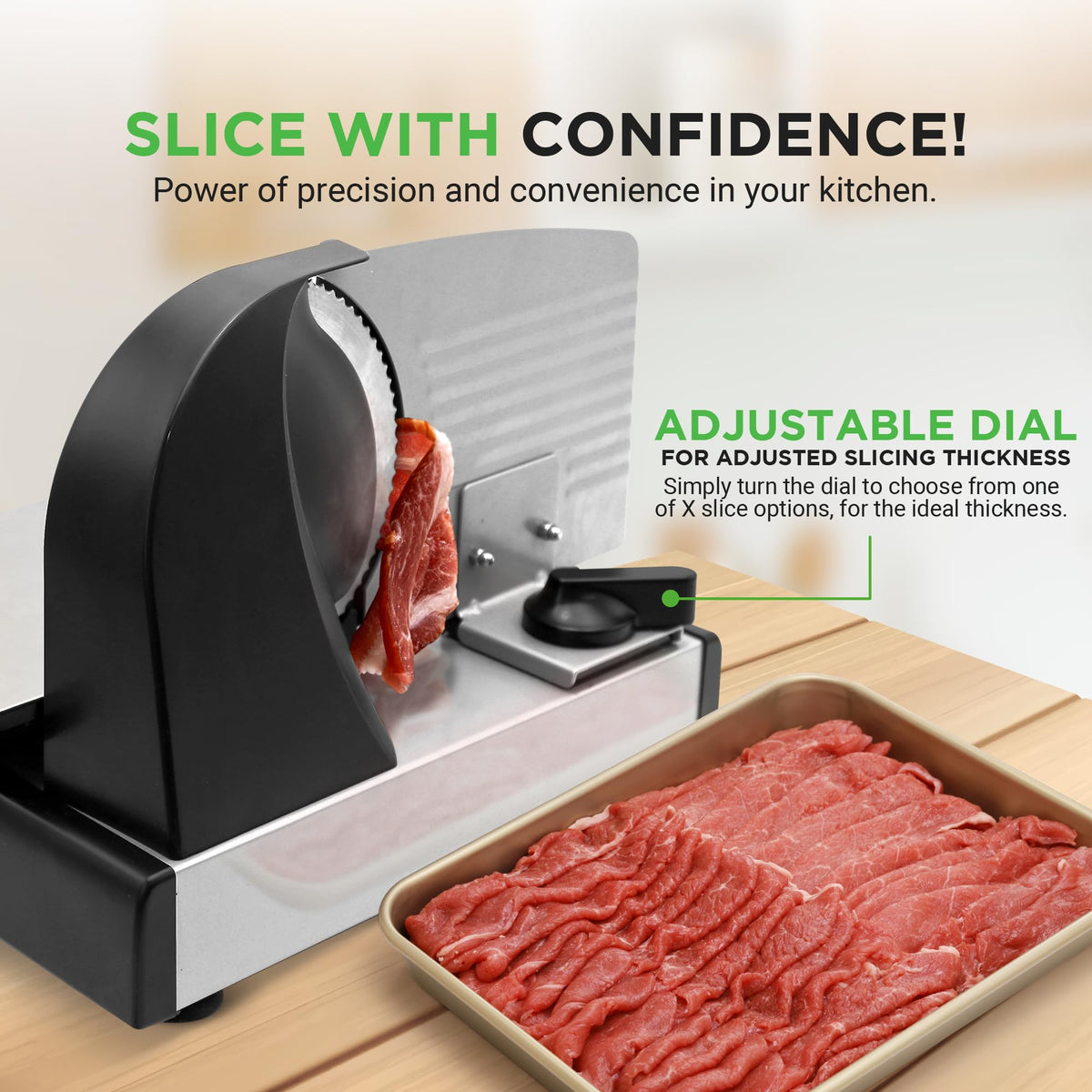 NutriChef slicer safety guard protects hands during slicing