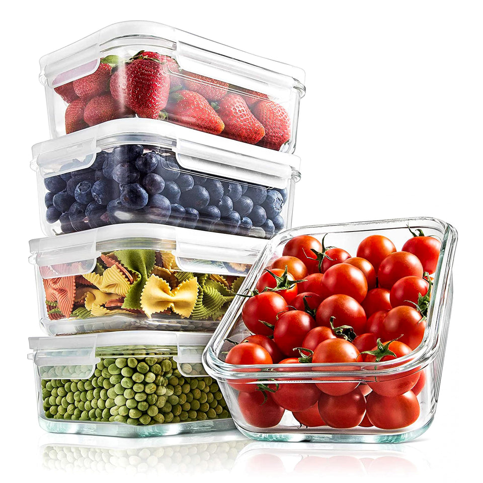 NutriChef 30oz glass container ready for meal prep and leftovers storage.