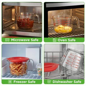 NutriChef glass cup lid as rotate-to-pour feature prevents spills during pouring.