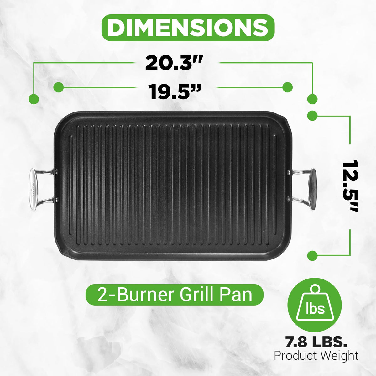 NutriChef hard-anodized grill pan offering even heat and durability for high-heat searing.
