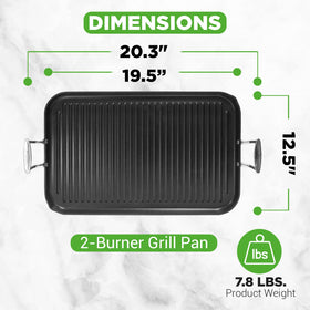 NutriChef hard-anodized grill pan offering even heat and durability for high-heat searing.