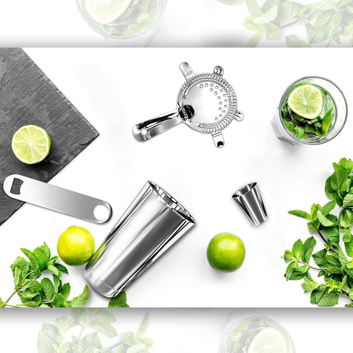 NutriChef Hawthorne strainer for smooth, spill-free pouring.