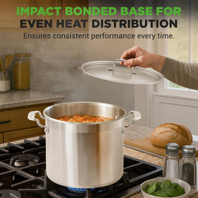 NutriChef heavy-duty stockpot with brushed exterior and mirrored interior