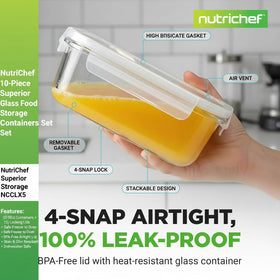 NutriChef high borosilicate glass resists temperature changes safely.