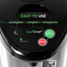 NutriChef hot water urn pot quick boil feature ready for hot beverages