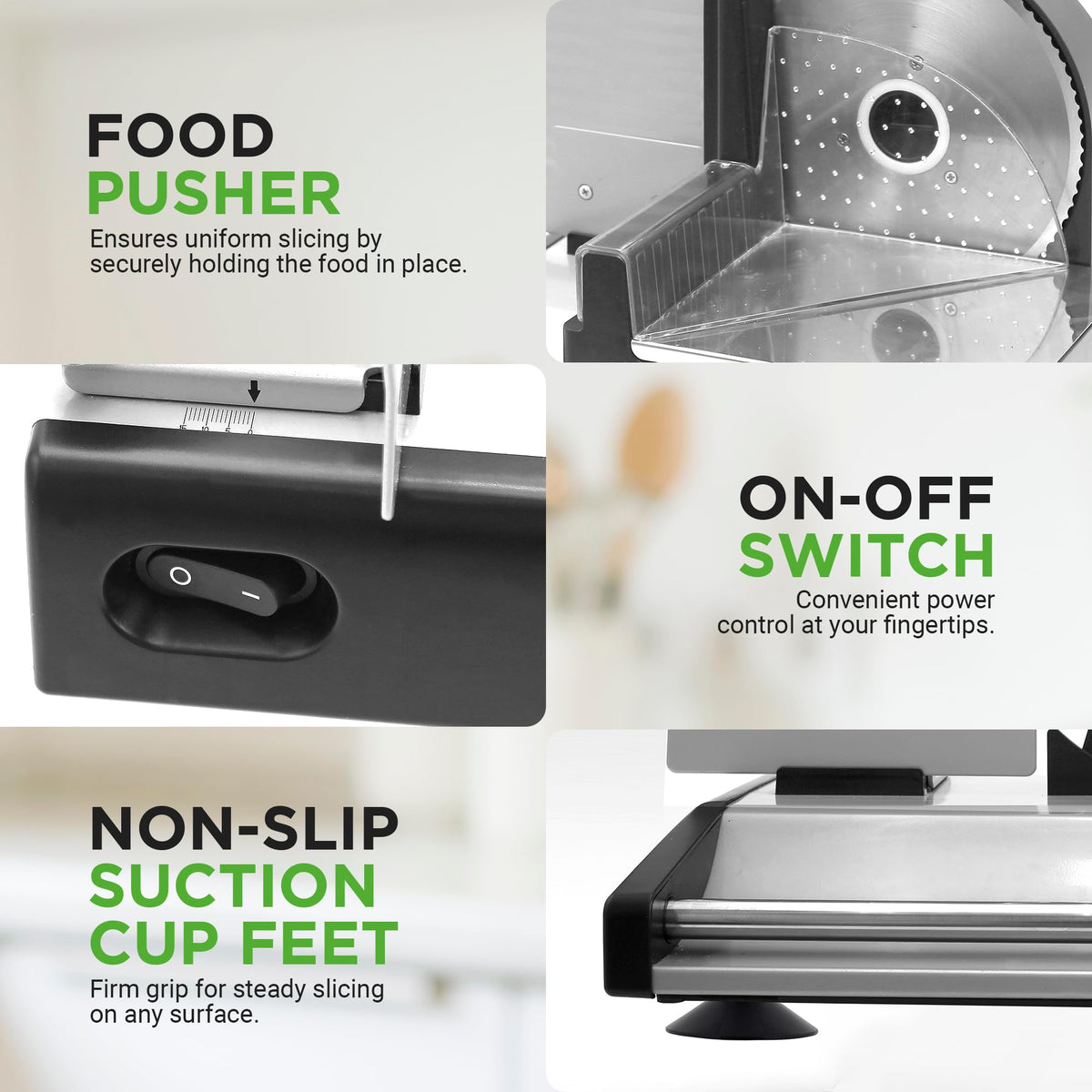 NutriChef food pusher aids safe, controlled guiding of slices