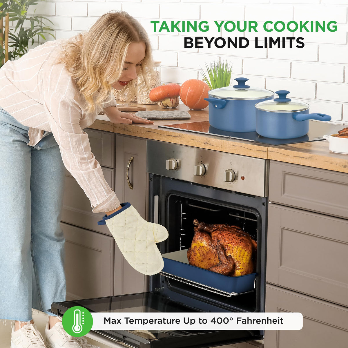 NutriChef non-toxic kitchenware promotes safe, easy cleaning