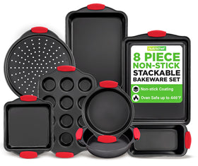 NutriChef nonstick baking pan set inside view with effortless release and even heating